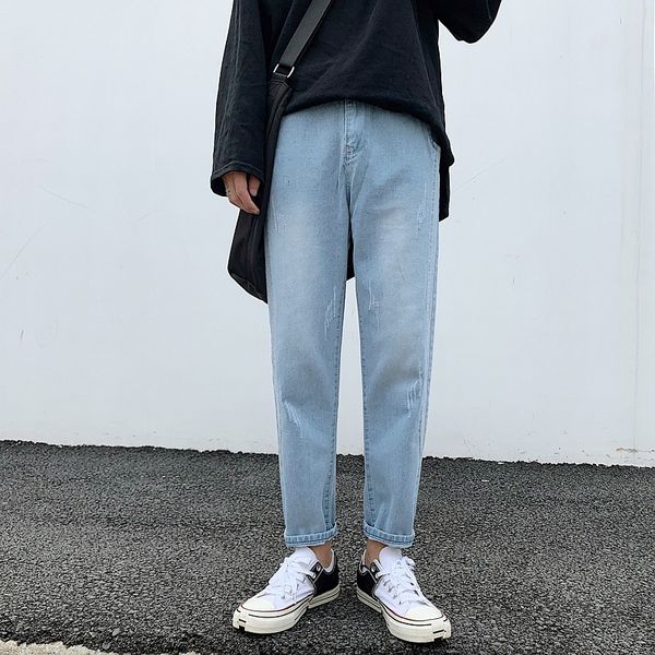 2020 new style jeans men's korean-style elasticity skinny pants teenager fashion simple pencil pants men's slim fit trousers, Blue
2020 new style jeans men's korean-style elasticity skinny pants teenager fashion simple pencil pants men's slim fit trousers, Blue