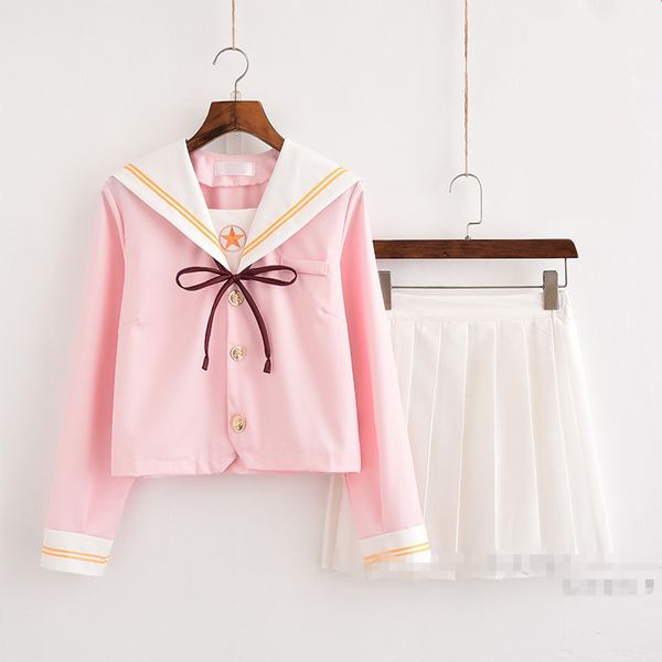 2020 autumn japanese school uniform class girl maid sailor cosplay escolar japanes pink costume tie pleated dolly skirt full set, White
2020 autumn japanese school uniform class girl maid sailor cosplay escolar japanes pink costume tie pleated dolly skirt full set, White
