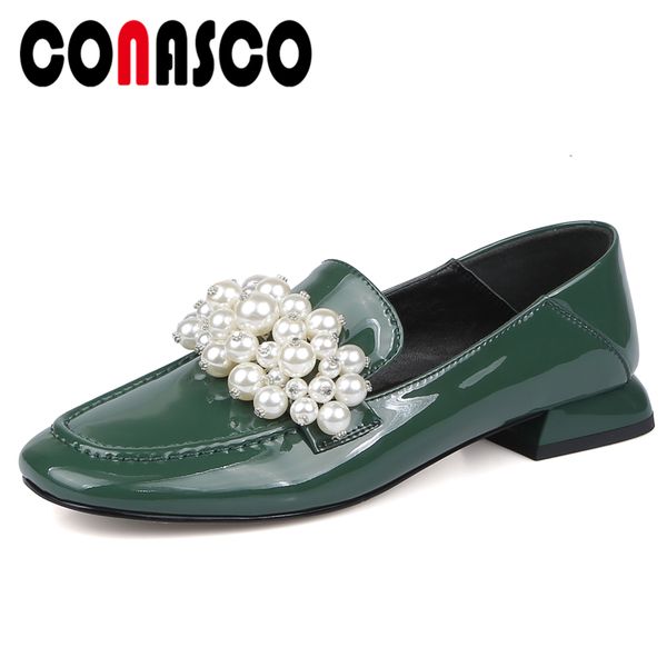 conasco new 2020 patent leather women pumps pearl string bead autumn concise casual round toe comfortable low heels shoes woman, Black
conasco new 2020 patent leather women pumps pearl string bead autumn concise casual round toe comfortable low heels shoes woman, Black