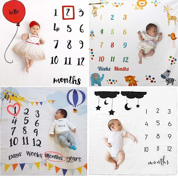 Baby Milestone Blanket Growth Milestone Blanket Pgraphy Prop Background Cloth Newborn Infant Baby Pgraphy
