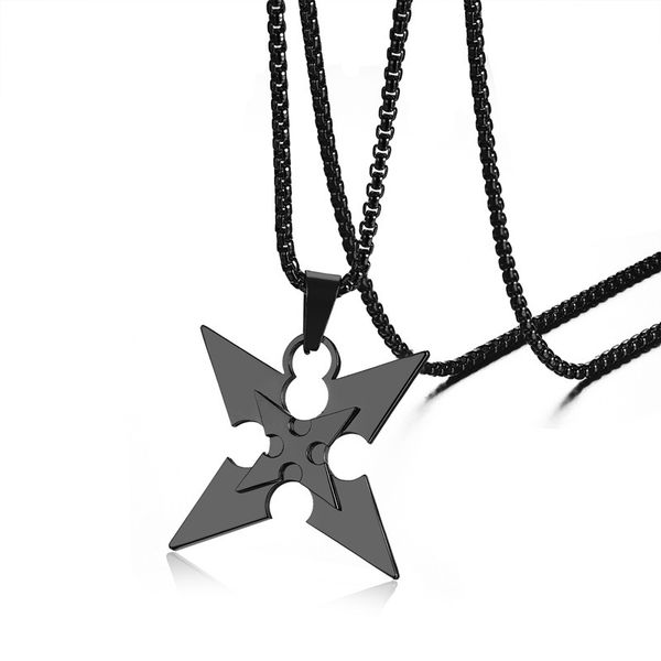 anime ninja darts hand pendant necklace in gold tone black stainless steel cosplay kunai shuriken male jewelry kolye collane 24, Silver
anime ninja darts hand pendant necklace in gold tone black stainless steel cosplay kunai shuriken male jewelry kolye collane 24, Silver