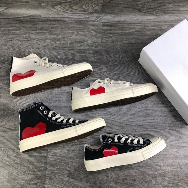 2020 cdg play х all star 1970-х годов холст совместно big eyes high top red heart mens женщин skate повседневная обувь дизайнерские тапки, Black
2020 cdg play х all star 1970-х годов холст совместно big eyes high top red heart mens женщин skate повседневная обувь дизайнерские тапки, Black