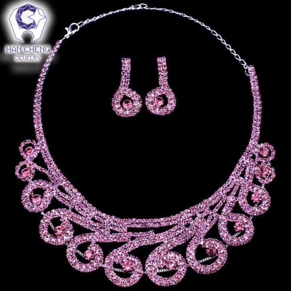 hancheng new luxury bridal jewelry rhinestone created crystal pendant necklace wedding sets alloy jewelry parures, Silver
hancheng new luxury bridal jewelry rhinestone created crystal pendant necklace wedding sets alloy jewelry parures, Silver
