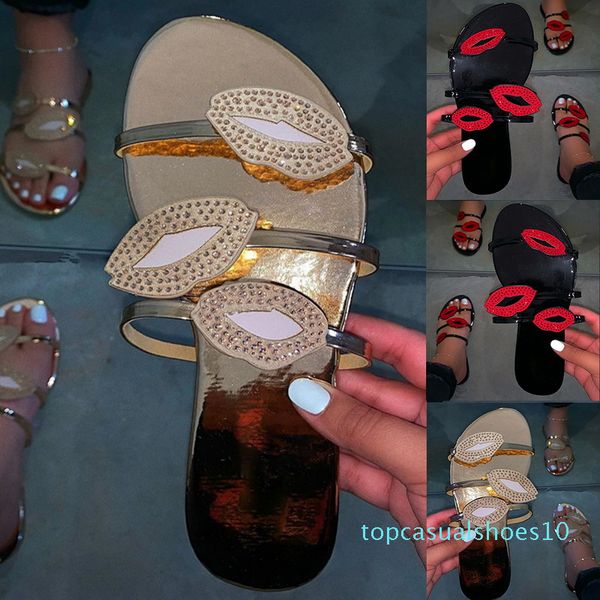 women summer slippers flip flop red lips sandals flat ladies shoes beach flip-flops non slip rhinestones home t10, Black
women summer slippers flip flop red lips sandals flat ladies shoes beach flip-flops non slip rhinestones home t10, Black