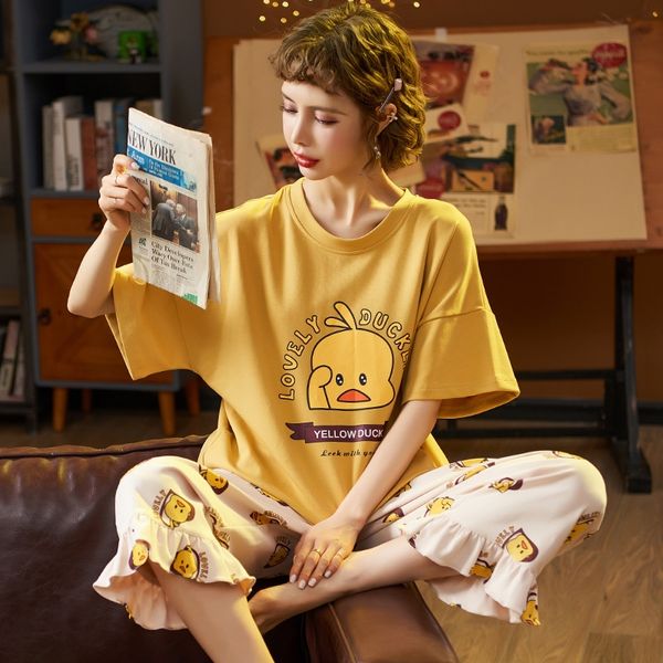 2020 pajamas women's summer cotton short-sleeved cartoon cute capri pants clothes home clothes home furnishing clothing women's su, Blue;red
2020 pajamas women's summer cotton short-sleeved cartoon cute capri pants clothes home clothes home furnishing clothing women's su, Blue;red