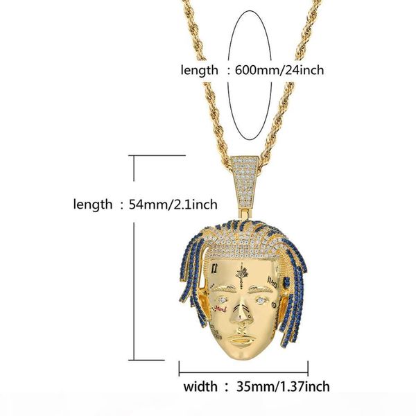 fashion cubic zircon iced out chain gold xxx tentacion pendant necklace hip hop jewelry statement necklaces for man women gifts, Silver
fashion cubic zircon iced out chain gold xxx tentacion pendant necklace hip hop jewelry statement necklaces for man women gifts, Silver