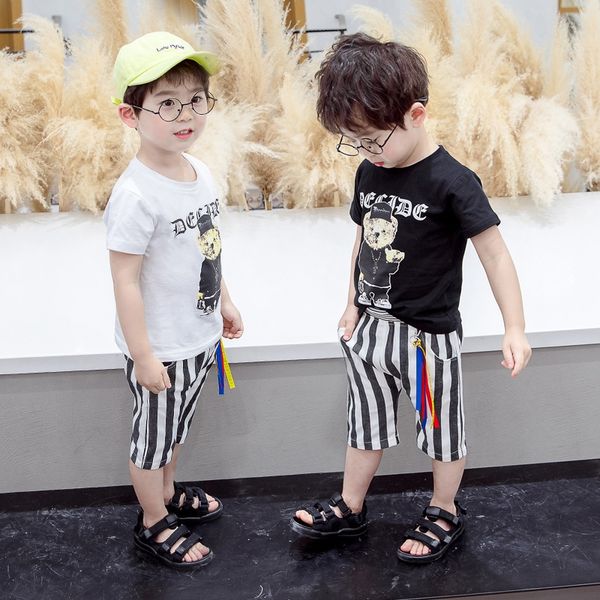 hyel7 boy cartoon bear printed casual short sleeve children's new t-shirt pants and trousers fashion t-shirt versatile striped pants tw
hyel7 boy cartoon bear printed casual short sleeve children's new t-shirt pants and trousers fashion t-shirt versatile striped pants tw