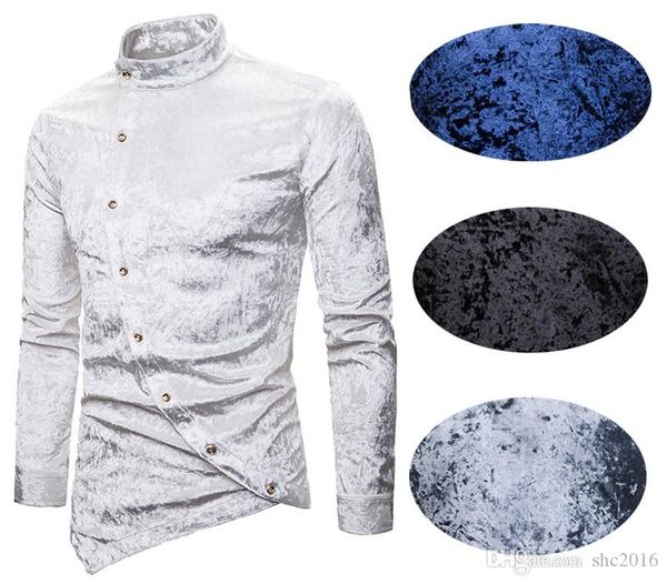 men's long sleeve velvet irregular shirt autumn and winter business social dress shirt button flying fashion slim fit clothing for, White;black
men's long sleeve velvet irregular shirt autumn and winter business social dress shirt button flying fashion slim fit clothing for, White;black