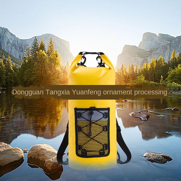 reflective bucket backpack waterproof bag outdoor drifting waterproof bag beach swimming reflective drifting backpack new style