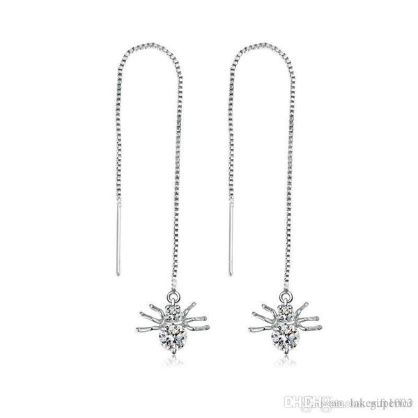 women rhinestone long tassel earrings spider pierced earrings for gift party jewelry accessories with fast shipping, Silver
women rhinestone long tassel earrings spider pierced earrings for gift party jewelry accessories with fast shipping, Silver