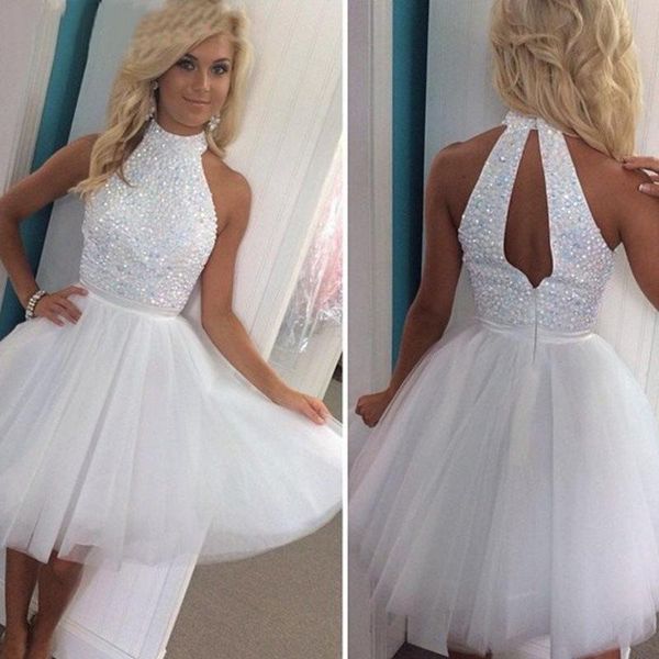 girl new white a line graduation homecoming prom party gown custom tulle formal dress high neck sequins crystal sleeveless, White;black
girl new white a line graduation homecoming prom party gown custom tulle formal dress high neck sequins crystal sleeveless, White;black
