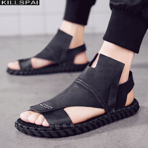 sandals 2021 summer for men are black leather waterproof and non-slip in roman style yuppie handsome flat loafers open toe
sandals 2021 summer for men are black leather waterproof and non-slip in roman style yuppie handsome flat loafers open toe