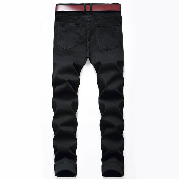 mens badge rips stretch black jeans fashion 2020slim fit washed motocycle denim pants panelled hip hop trousers 10200, Blue
mens badge rips stretch black jeans fashion 2020slim fit washed motocycle denim pants panelled hip hop trousers 10200, Blue