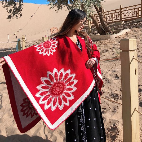 cloak split cashmere big flower warm thickened fashion all-match women's season new style warm shawl cloak shawl, Blue;gray
cloak split cashmere big flower warm thickened fashion all-match women's season new style warm shawl cloak shawl, Blue;gray