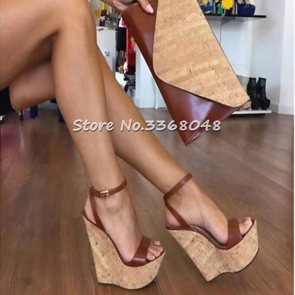 leather women platform wedges burgundy sandals open toe buckle strap woman party dress shoes big szie 43 wood heel, Black
leather women platform wedges burgundy sandals open toe buckle strap woman party dress shoes big szie 43 wood heel, Black