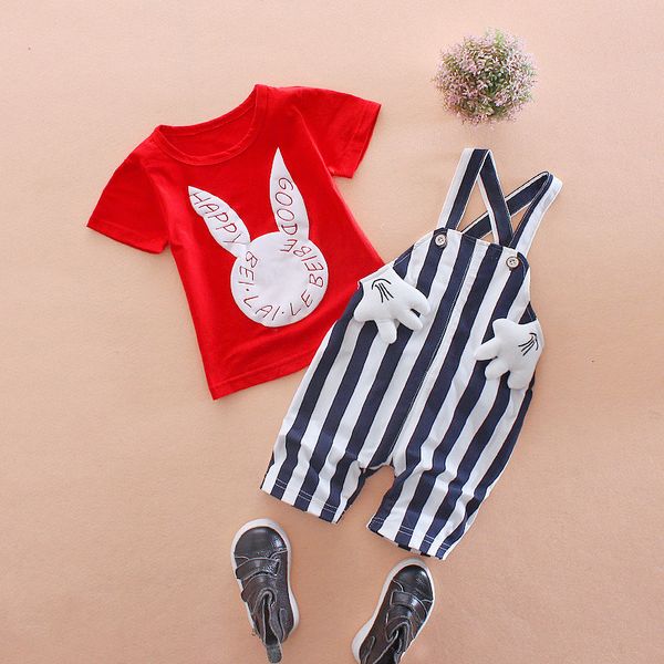 summer children's clothing cute boys girls casual t-shirts striped overalls 2pcs/set toddler cartoon cotton kids clothes suits, White
summer children's clothing cute boys girls casual t-shirts striped overalls 2pcs/set toddler cartoon cotton kids clothes suits, White