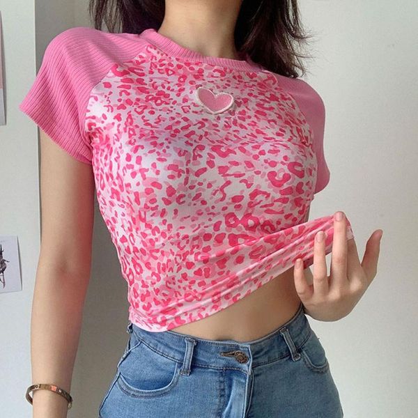 leopard print y2k t shirts women heart short sleeves o neck women cropped clother pink fashion streetwear t-shirts, White
leopard print y2k t shirts women heart short sleeves o neck women cropped clother pink fashion streetwear t-shirts, White