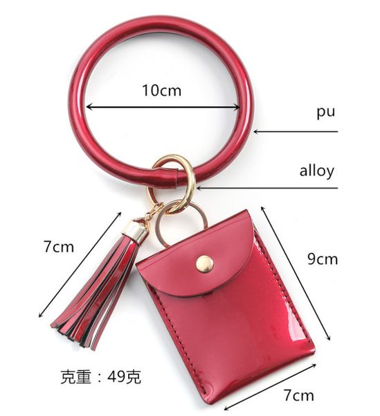 women pu leather tassel bracelet with keychains pendant ladies zip wallet pouch solid color designer bag coin purse card holders ly8031, Black
women pu leather tassel bracelet with keychains pendant ladies zip wallet pouch solid color designer bag coin purse card holders ly8031, Black
