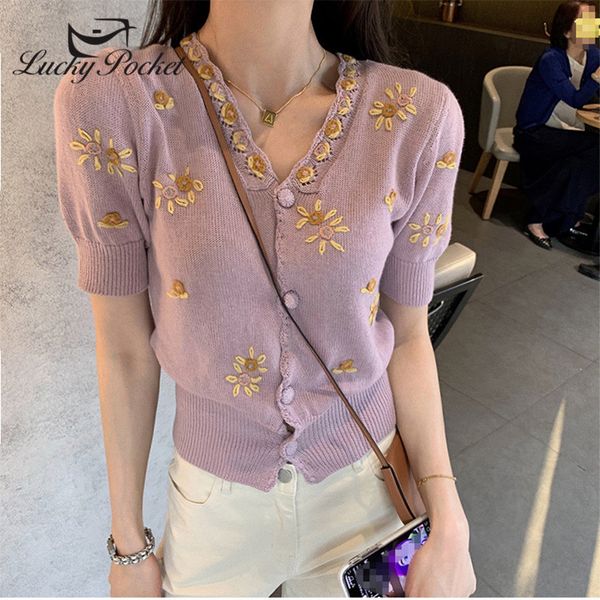 women's t-shirt summer temperament casual cardigan tshirts short sleeve ladies tee sunscreen knitted v-neck embroidery female xy34, White
women's t-shirt summer temperament casual cardigan tshirts short sleeve ladies tee sunscreen knitted v-neck embroidery female xy34, White