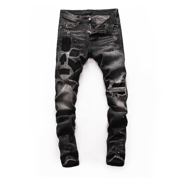 men's casual designer jeans trousers hip-hop torn solid color black jeans men's fitted pencil denim street style rock revival jean, Blue
men's casual designer jeans trousers hip-hop torn solid color black jeans men's fitted pencil denim street style rock revival jean, Blue