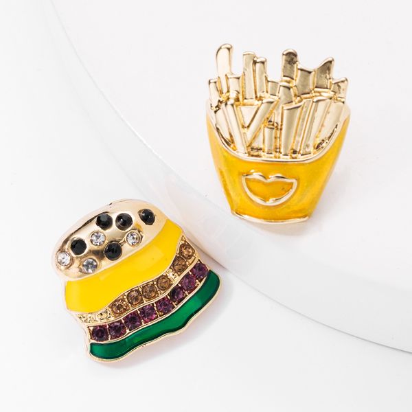 personalized creative alloy oil dripping rhinestone diamond hamburger chips asymmetric earrings female foodie interesting earrings, Golden
personalized creative alloy oil dripping rhinestone diamond hamburger chips asymmetric earrings female foodie interesting earrings, Golden