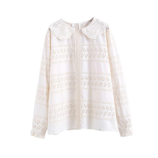 boutique hollow out lolita peter pan collar long sleeve shirt lace patchwork cotton blouse 010075-lz, White
boutique hollow out lolita peter pan collar long sleeve shirt lace patchwork cotton blouse 010075-lz, White