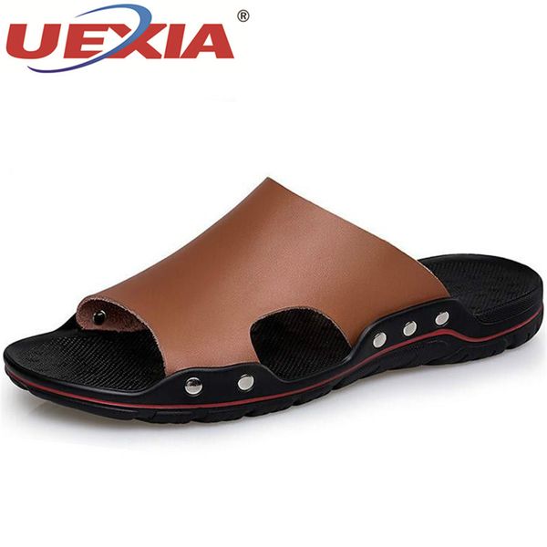 uexia 2020 new fashion men slippers summer flats shoes breathable beach split leather flip flops outdoor sport rivets size 38-48, Black
uexia 2020 new fashion men slippers summer flats shoes breathable beach split leather flip flops outdoor sport rivets size 38-48, Black