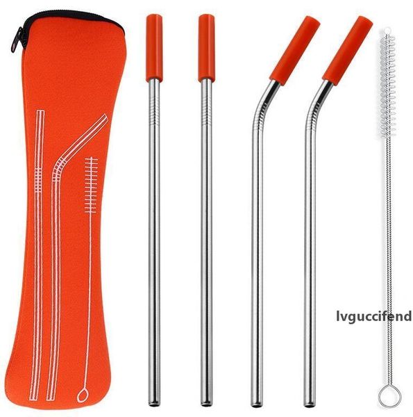 new metal straws 304 stainless steel straws with anti-scratch silicone tip cover straight bent drinking straws sets with travel neoprene bag
new metal straws 304 stainless steel straws with anti-scratch silicone tip cover straight bent drinking straws sets with travel neoprene bag