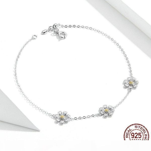 luxury designer daisy flower link bracelet for women genuine 925 sterling silver fresh lovely gifts anti-allergy gift fine jewelry, Black
luxury designer daisy flower link bracelet for women genuine 925 sterling silver fresh lovely gifts anti-allergy gift fine jewelry, Black