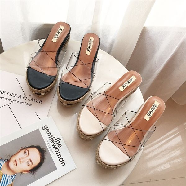 shoes woman's slippers low platform on a wedge luxury slides transparent heel shose women cross-tied 2020 designer rome wedges, Black
shoes woman's slippers low platform on a wedge luxury slides transparent heel shose women cross-tied 2020 designer rome wedges, Black