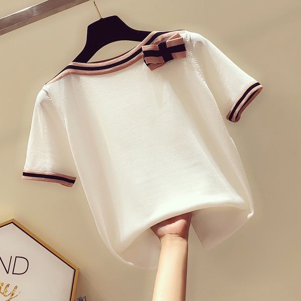 women's 2020 new summer korean style fashion knitwear t- knitted shirt loose short-sleeved t-shirt lazy style knitwear for women, White;black
women's 2020 new summer korean style fashion knitwear t- knitted shirt loose short-sleeved t-shirt lazy style knitwear for women, White;black