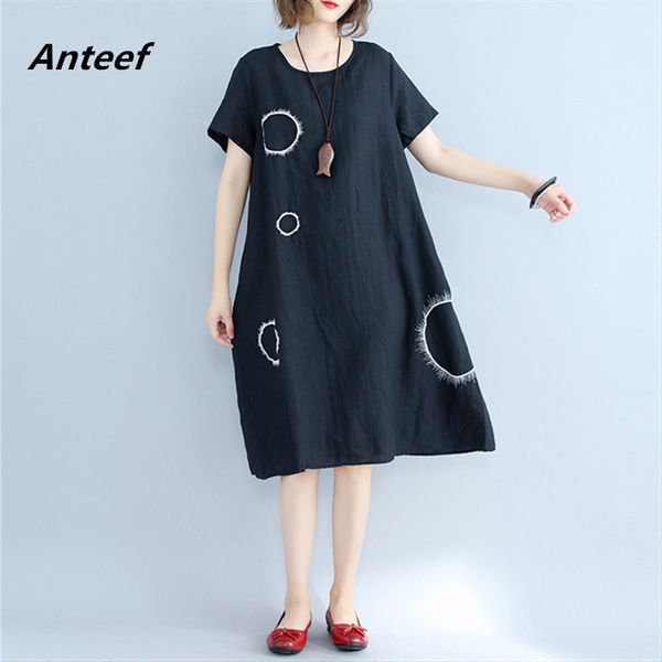 cotton linen vintage embroidery dot plus size women casual loose midi summer dress elegant clothes 2020 ladies dresses sundress, Black;gray
cotton linen vintage embroidery dot plus size women casual loose midi summer dress elegant clothes 2020 ladies dresses sundress, Black;gray