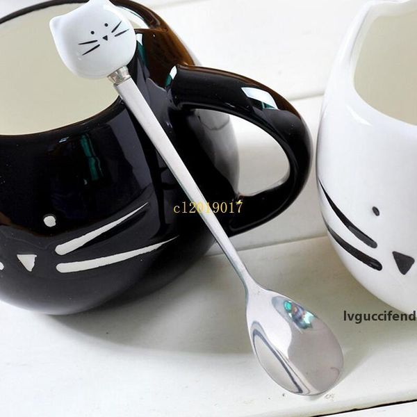 200pcs/lot cartoon white black cat spoon stainless steel tea coffee ice cream spoons tableware decor
200pcs/lot cartoon white black cat spoon stainless steel tea coffee ice cream spoons tableware decor