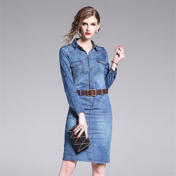 2020 robe jeans dress women long sleeve button pocket rivet vintage denim dresses spring autumn slim bodycon dress robe femme, Black;gray
2020 robe jeans dress women long sleeve button pocket rivet vintage denim dresses spring autumn slim bodycon dress robe femme, Black;gray