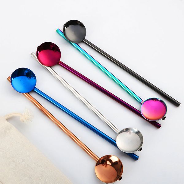 304 stainless steel straw spoon colorful titanium plated straw spoon coffee stirring spoon tableware straw factory dropshipping t3901
304 stainless steel straw spoon colorful titanium plated straw spoon coffee stirring spoon tableware straw factory dropshipping t3901