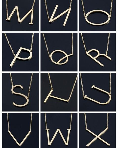 women sideways a-z letter name initial gold silver plated stainless steel necklace pendant for women gift gd415, Golden;silver
women sideways a-z letter name initial gold silver plated stainless steel necklace pendant for women gift gd415, Golden;silver