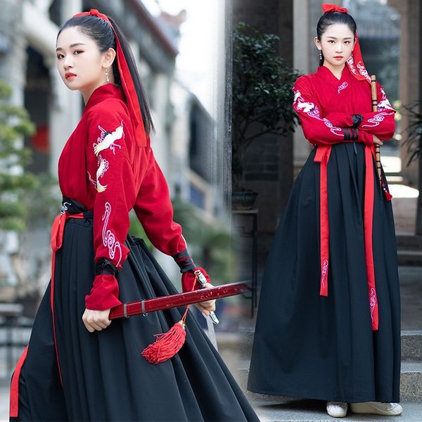 au0js 5969 traditional crane embroidered daxiu hanfu gown wide sleeve gown non- coat couple cp suit formal dress ancient costume ancient cos, Black;red
au0js 5969 traditional crane embroidered daxiu hanfu gown wide sleeve gown non- coat couple cp suit formal dress ancient costume ancient cos, Black;red