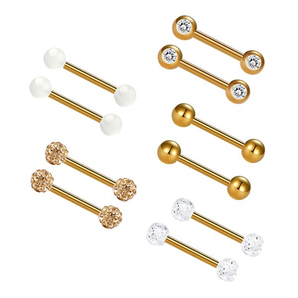 10 pieces/pack stainless steel barbell tongue helix stud shield 14 gauge body jewelry piercing, Slivery;golden
10 pieces/pack stainless steel barbell tongue helix stud shield 14 gauge body jewelry piercing, Slivery;golden
