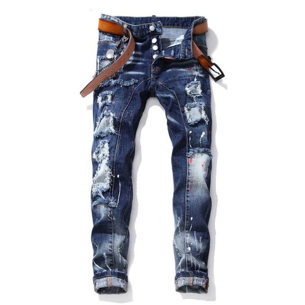 2020 new jeans men stretch hole vintage straight washed printed regular distressed cowboy fashion female jeans tide, Blue
2020 new jeans men stretch hole vintage straight washed printed regular distressed cowboy fashion female jeans tide, Blue