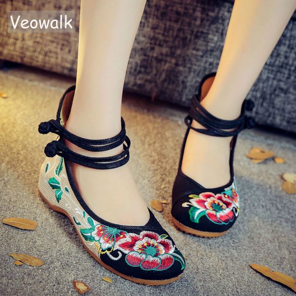 veowalk chinese fashion women's shoes old peking mary jane denim flats flower embroidery soft sole casual shoes plus size 34-43, Black
veowalk chinese fashion women's shoes old peking mary jane denim flats flower embroidery soft sole casual shoes plus size 34-43, Black