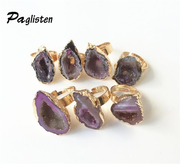 1pcs selling fashion unique natural stone quartz crystal druzy irregular wedding ring for women, Golden;silver
1pcs selling fashion unique natural stone quartz crystal druzy irregular wedding ring for women, Golden;silver