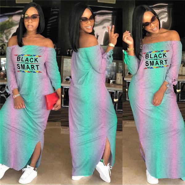 black smart letter print women designer long dress summer gradient color shoulderless maxi dresses off shoulder split beach dress d7613, White
black smart letter print women designer long dress summer gradient color shoulderless maxi dresses off shoulder split beach dress d7613, White