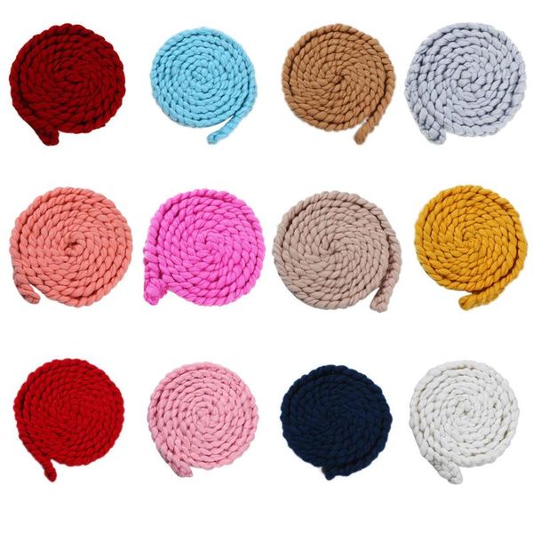 12colors New Baby Pgraphy Props Braid Blanket Stretch Knit Newborn P Shoot Soft Wraps Accessories 460cm