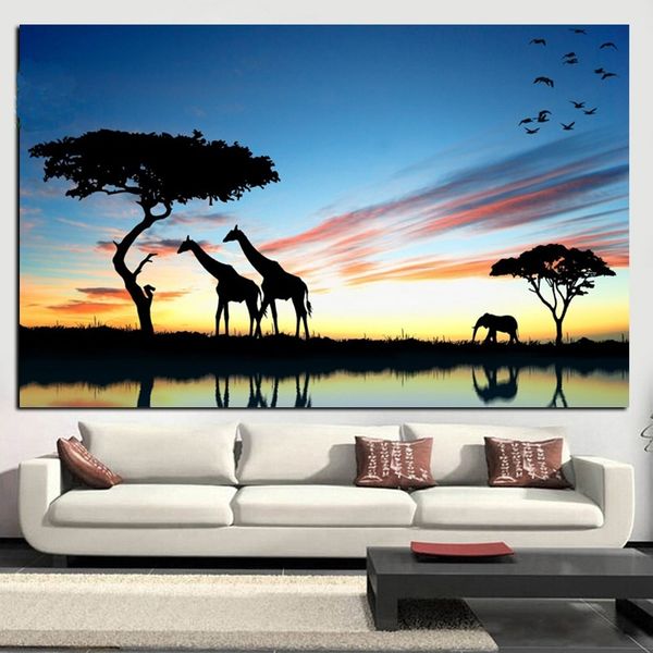 modern african elephant sunset landscape canvas painting scandinavian poster prints wall art picture for living room home decor
modern african elephant sunset landscape canvas painting scandinavian poster prints wall art picture for living room home decor