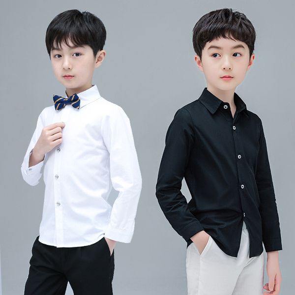 children's long-sleeved shirt autumn black and white solid color men's and women's shirt baby's performance clothes, White;black
children's long-sleeved shirt autumn black and white solid color men's and women's shirt baby's performance clothes, White;black