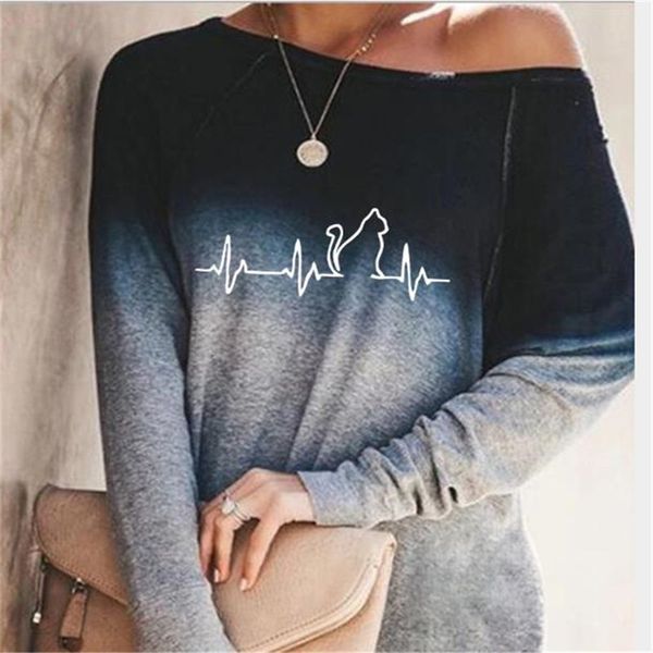 crew neck tshirt gradient woman 2020 womens designer long sleeve loose anmial print womens clothing, White
crew neck tshirt gradient woman 2020 womens designer long sleeve loose anmial print womens clothing, White