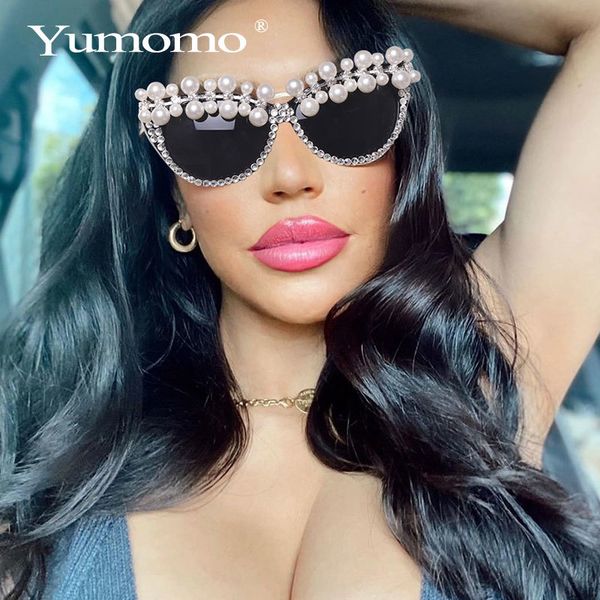 pearl cat eye women's half sunglasses senior brand designer crystal frame rhinestone glasses oculos, White;black
pearl cat eye women's half sunglasses senior brand designer crystal frame rhinestone glasses oculos, White;black