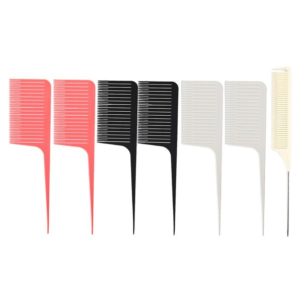 7 pack of pro weaving highlighting foiling hair comb hair styling comb, Silver
7 pack of pro weaving highlighting foiling hair comb hair styling comb, Silver