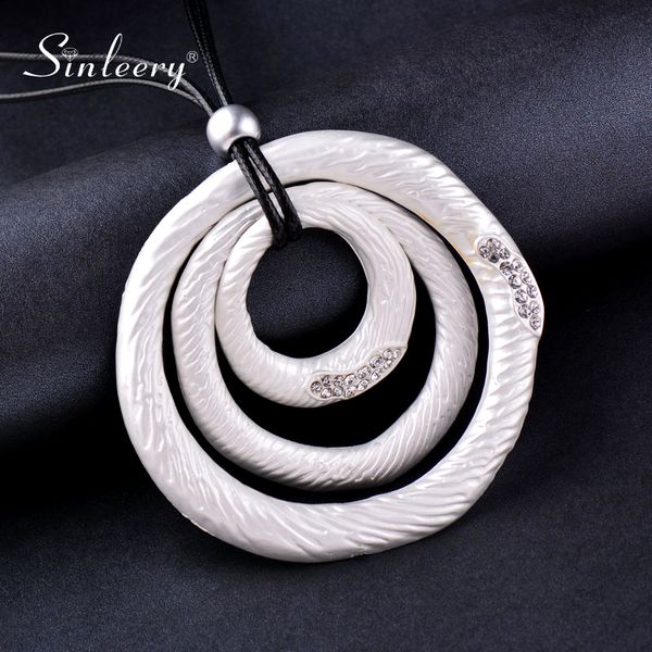 sinleery multiple shape round square pendant necklace yellow white black color leather chian necklace women jewelry xl121 ssd, Silver
sinleery multiple shape round square pendant necklace yellow white black color leather chian necklace women jewelry xl121 ssd, Silver