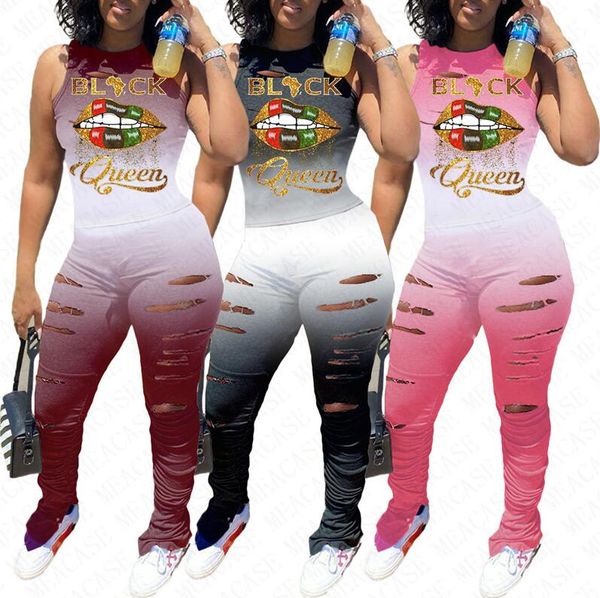 women lips tracksuit designer letters sleeveless vest tees t-shirt ripple holes pants two pieces outfits gradient sportwear l-4xl d71609, White
women lips tracksuit designer letters sleeveless vest tees t-shirt ripple holes pants two pieces outfits gradient sportwear l-4xl d71609, White